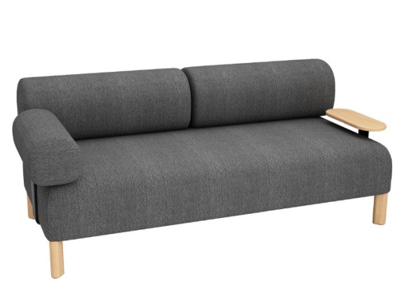 PEBBLE DOUBLE-SIDE TABLE-ARM-MID GREY